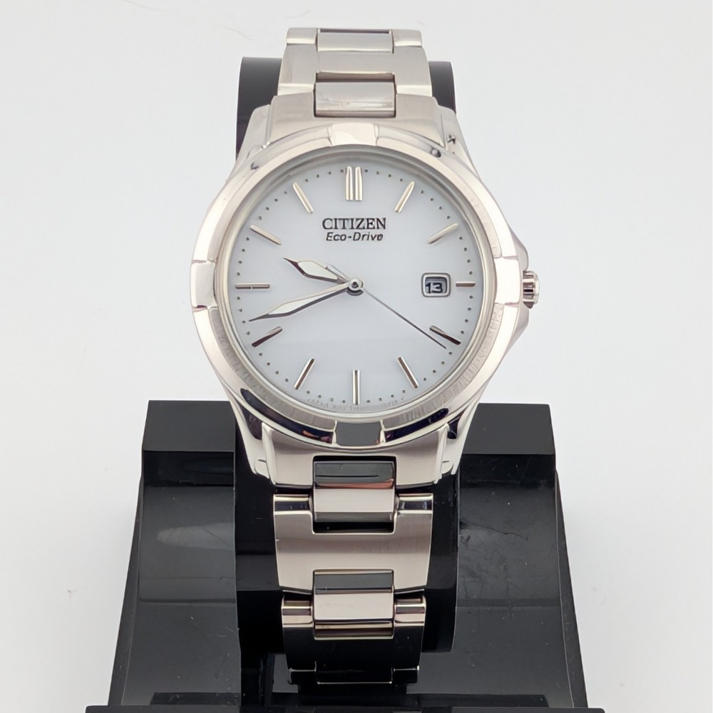 Citizen Eco-Drive Silhouette Sport White Dial Date Watch E011-S091039 Links - Picture 2 of 11